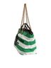 Dolce & Gabbana Basic 100% Canvas Solid Green White Green Stripes Canvas Gold Chain Tote Women's Bag One size - photo 4