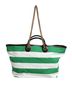 Dolce & Gabbana Basic 100% Canvas Solid Green White Green Stripes Canvas Gold Chain Tote Women's Bag One size - photo 2