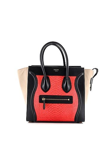 Céline Luggage Bag Python and Leather Micro (view 1)