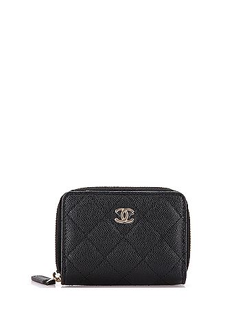 Chanel Classic Zip Around Card Holder Coin Purse Quilted Caviar Small (view 1)