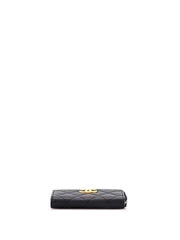 Chanel Textured CC Zipped Key Holder Quilted Caviar (view 2)