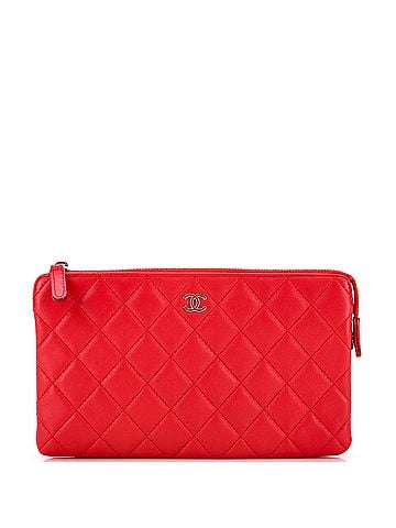 Chanel Classic Double Pocket Zip Pouch Quilted Lambskin Small (view 1)