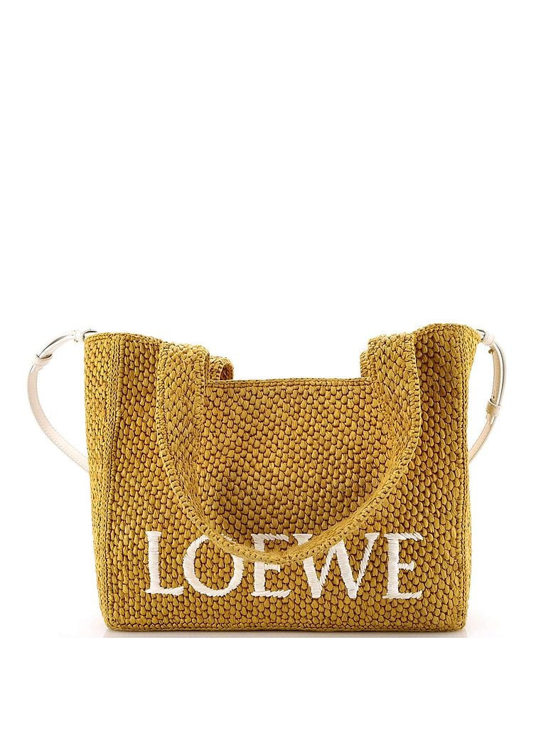 Loewe 100% Raffia Yellow Paula's Ibiza Logo Convertible Tote Raffia Medium One size - photo 1