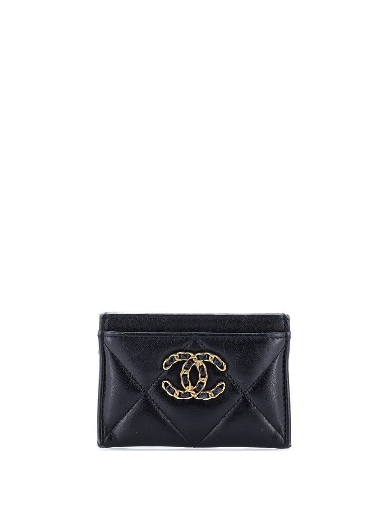 Chanel 100% Leather Black 19 Card Holder Quilted Leather One size - photo 1