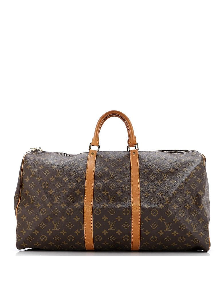 Louis Vuitton 100% Coatead Canvas Brown Keepall Bandouliere Bag Monogram Canvas 55 One size - photo 1