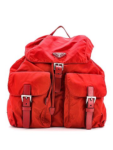 Prada Vela Double Front Pocket Backpack Tessuto with Saffiano Leather Medium (view 1)