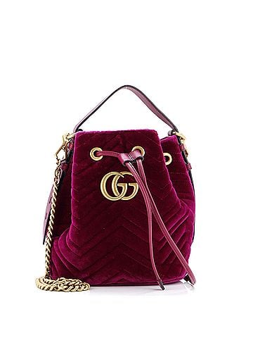 Gucci GG Marmont Bucket Bag Matelasse Velvet Small (view 1)