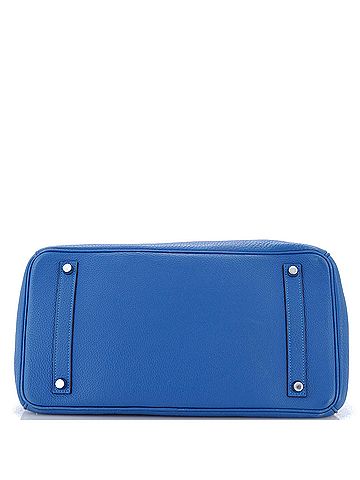 Hermès Birkin Handbag Blue Clemence with Palladium Hardware 35 (view 2)