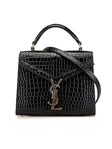 Saint Laurent Mini Croc Embossed Monogram Cassandra Satchel (view 1)
