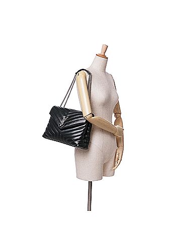 Saint Laurent Medium Matelasse Leather LouLou Shoulder Bag (view 2)