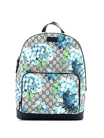 Gucci Zip Pocket Backpack Blooms Print GG Coated Canvas Medium (view 1)