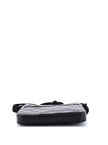 Gucci Front Zip Messenger GG Embossed Perforated Leather Small (view 2)