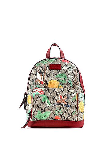 Gucci Zip Pocket Backpack Tian Print GG Coated Canvas Small (view 1)