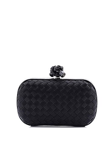 Bottega Veneta Box Knot Clutch Intrecciato Satin Small (view 1)