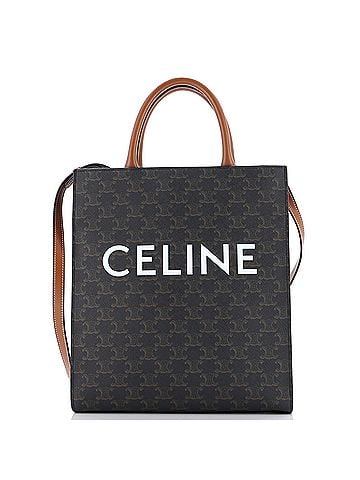 Céline Vertical Cabas Tote Triomphe Coated Canvas Small (view 1)