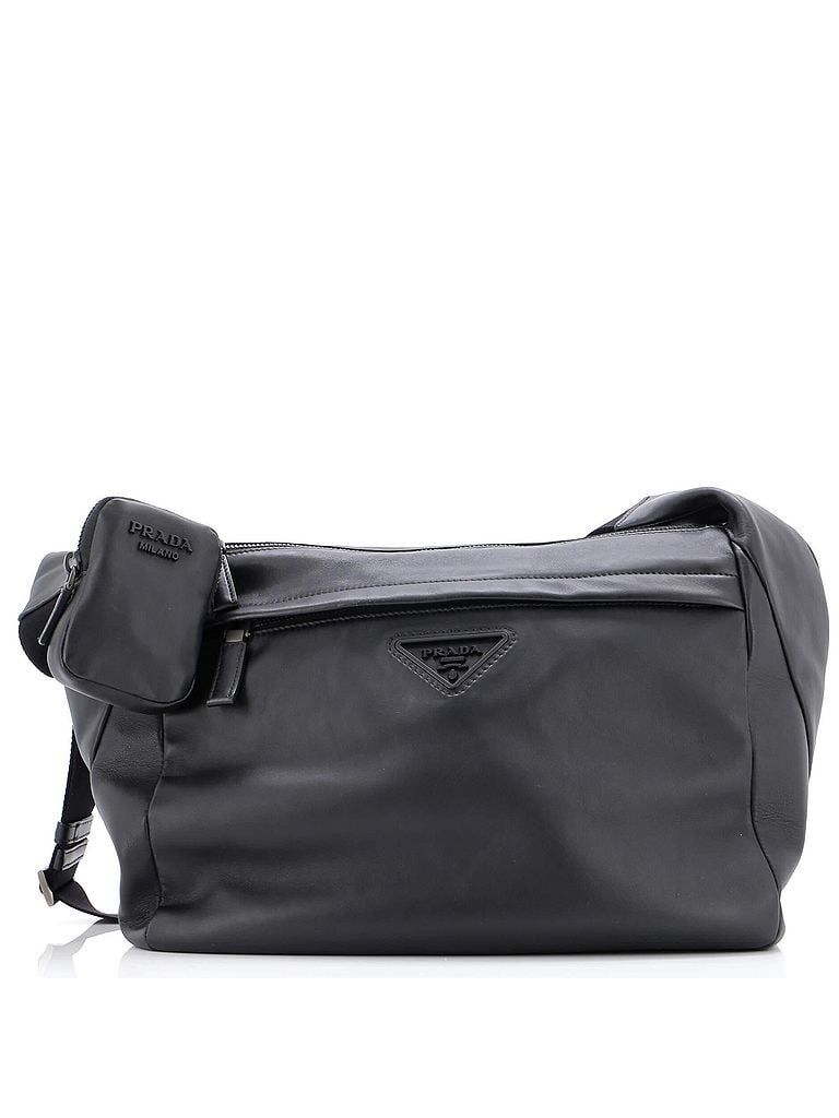 Prada 100% Leather Black Re-Edition Zip Messenger Bag Leather Large One size - photo 1