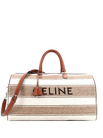 Céline Travel Duffle Bag Striped Jacquard Textile Large (view 1)