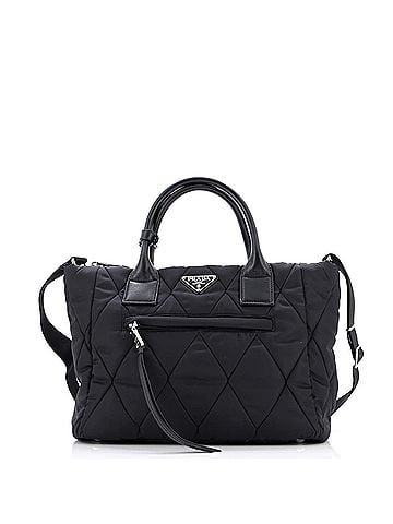 Prada Convertible Zip Tote Quilted Tessuto Small (view 1)