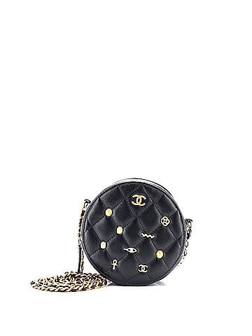 Chanel Egyptian Amulet Round Chain Clutch Quilted Calfskin Mini (view 1)