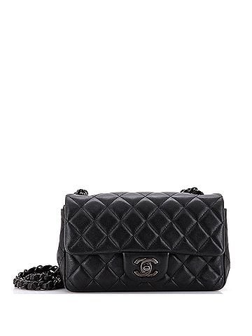 Chanel So Black Classic Single Flap Bag Quilted Lambskin Mini (view 1)