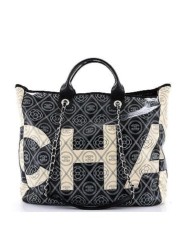 Chanel Logo Camellia Shopping Tote Printed Coated Canvas Medium (view 1)