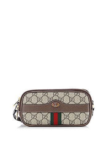 Gucci Ophidia Triple Zip Crossbody Bag GG Coated Canvas Mini (view 1)