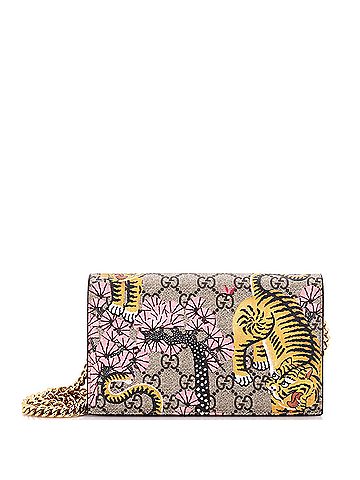Gucci Chain Wallet Bengal Print GG Coated Canvas (view 1)