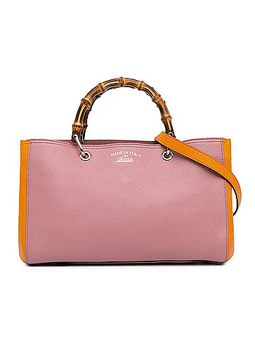 Gucci Medium Bicolor Calfskin Bamboo Shopper Satchel (view 1)