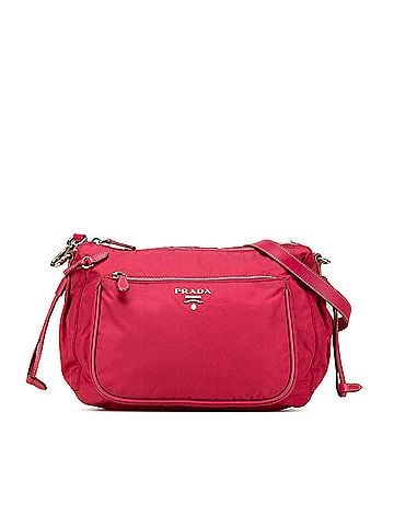 Prada Saffiano Trimmed Tessuto Zip Top Crossbody (view 1)