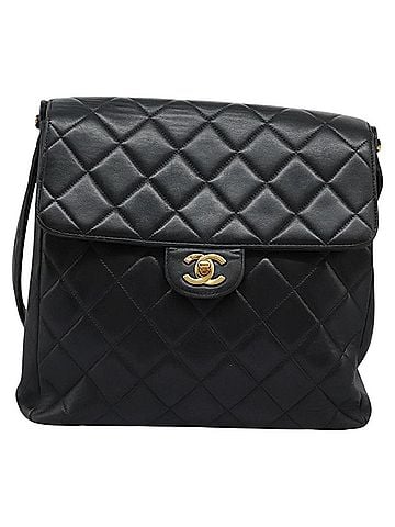 Chanel Classic Flap Black Leather Shoulder Bag (view 1)