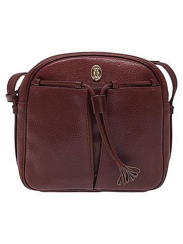 Cartier Must De  Burgundy Leather Shoulder Bag (view 1)