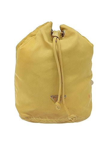 Prada Tessuto Yellow Synthetic Clutch Bag (view 1)