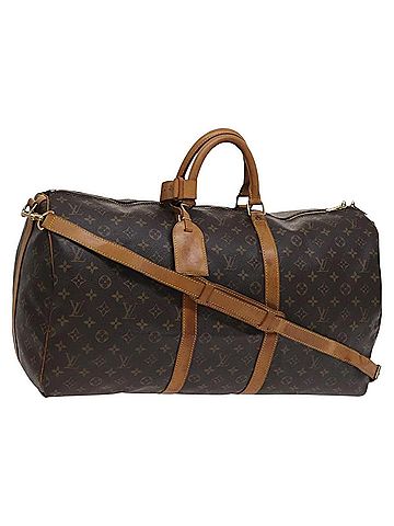 Louis Vuitton Keepall Bandouliere 55 Brown Canvas Travel Bag (view 1)