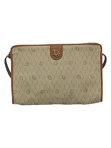 Dior Honeycomb Beige Canvas Shoulder Bag (view 1)