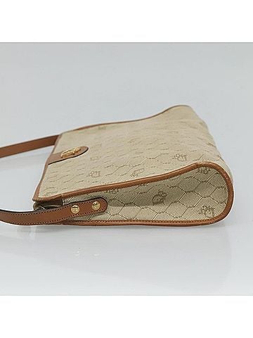 Dior Honeycomb Beige Canvas Shoulder Bag (view 2)