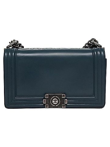Chanel Boy Blue Leather Shoulder Bag (view 1)