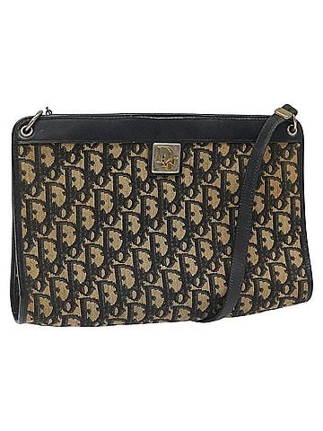 Dior Trotter Navy Canvas Shoulder Bag (view 1)