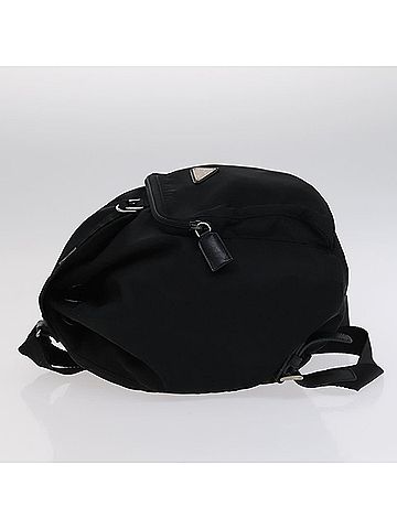 Prada Tessuto Black Synthetic Backpack Bag (view 2)