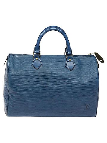 Louis Vuitton Speedy 30 Blue Leather Handbag (view 1)