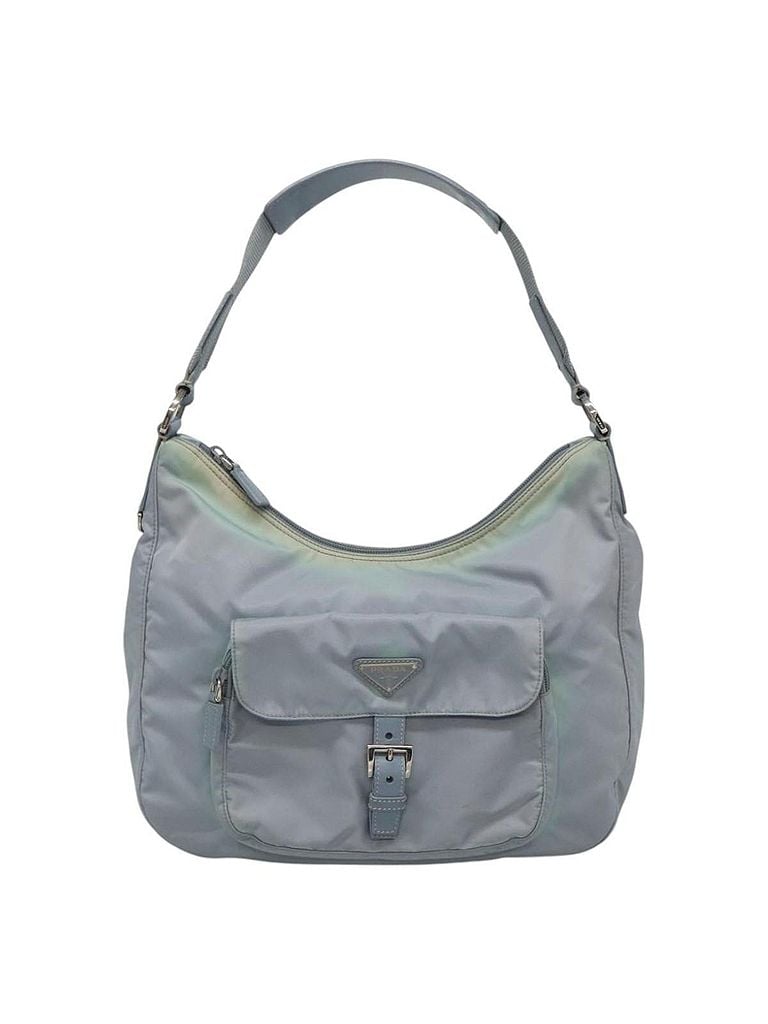 Prada 100% Synthetic Solid Blue Tessuto Blue Synthetic Shoulder Bag One size - photo 1