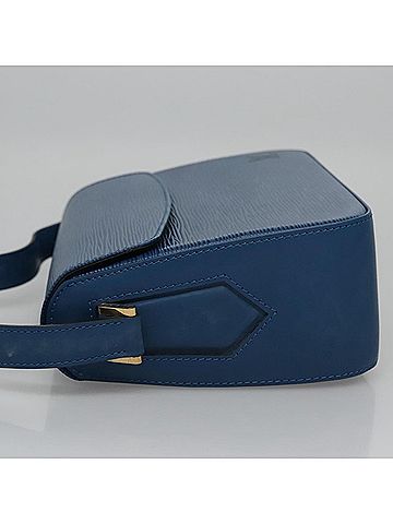 Louis Vuitton Grenelle Blue Leather Shoulder Bag (view 2)