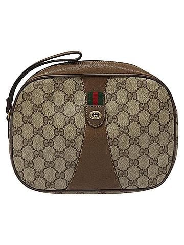 Gucci Ophidia Beige Canvas Clutch Bag (view 1)