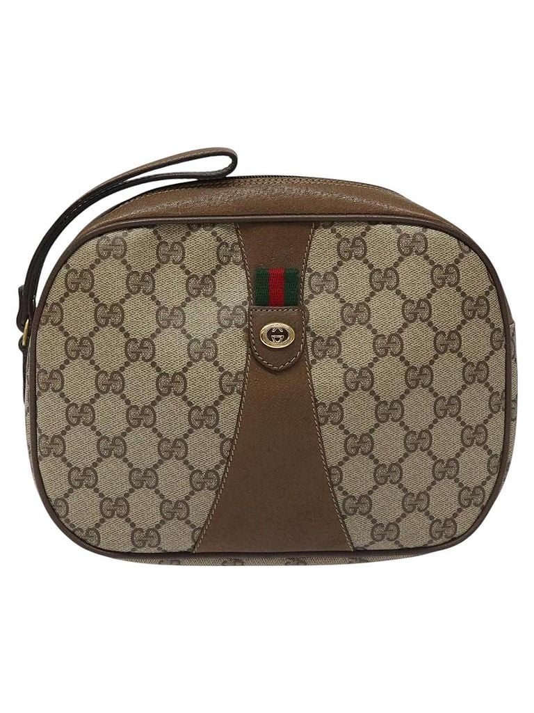 Gucci 100% Canvas Solid Tan Ophidia Beige Canvas Clutch Bag One size - photo 1