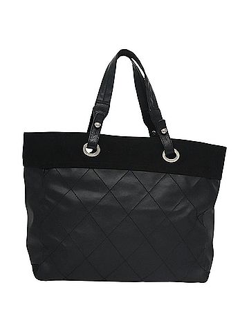 Chanel Biarritz Black Canvas Tote Bag (view 1)