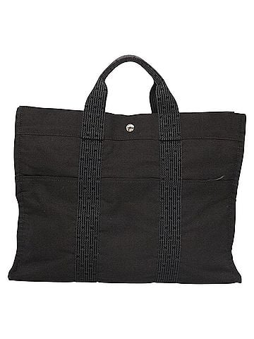 Hermès Herline Grey Canvas Tote Bag (view 1)