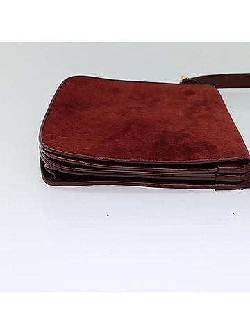 Cartier Must De  Burgundy Suede Shoulder Bag (view 2)
