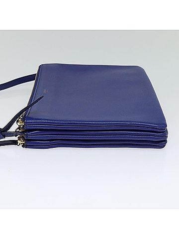 Céline Trio Blue Leather Shoulder Bag (view 2)