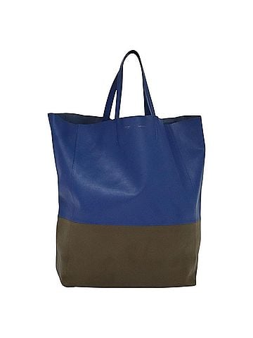 Céline Cabas Vertical Blue Leather Handbag (view 1)
