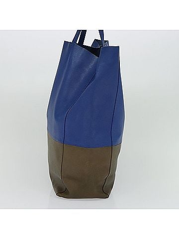 Céline Cabas Vertical Blue Leather Handbag (view 2)