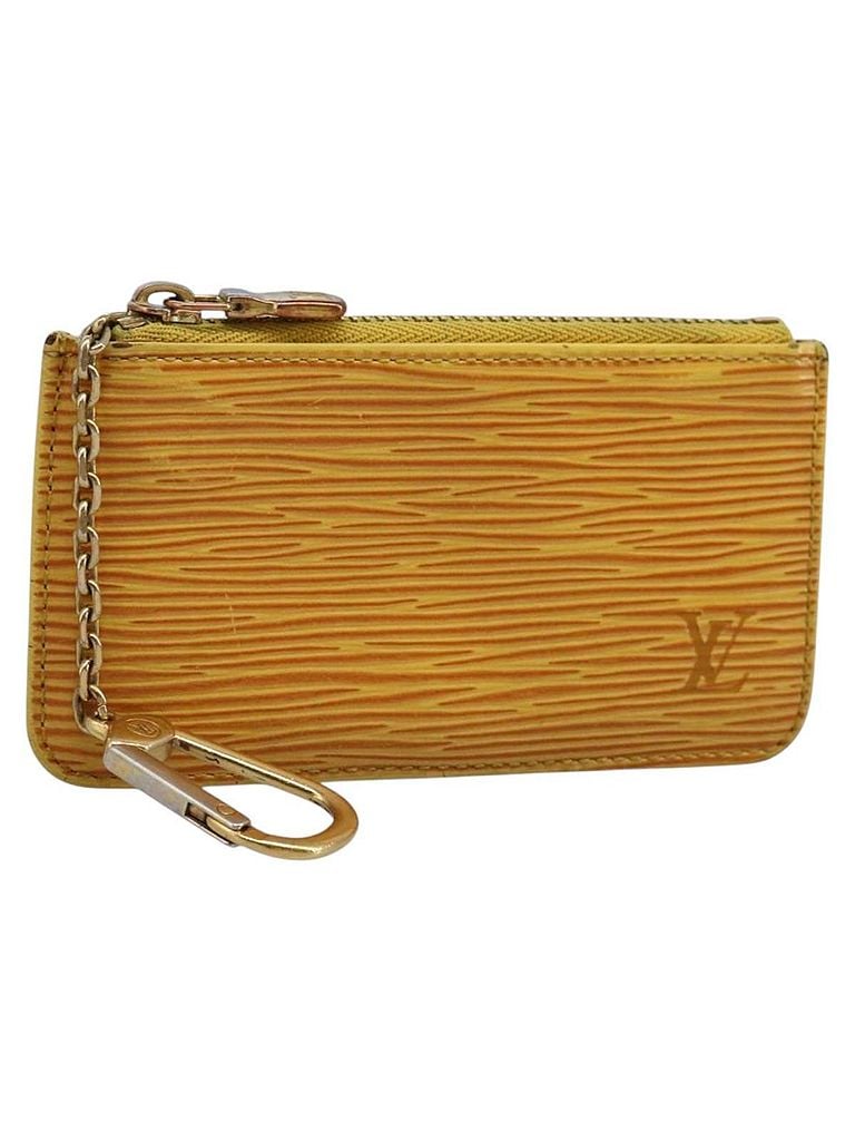 Louis Vuitton 100% Leather Solid Yellow Pochette Clés Yellow Leather Wallet One size - photo 1